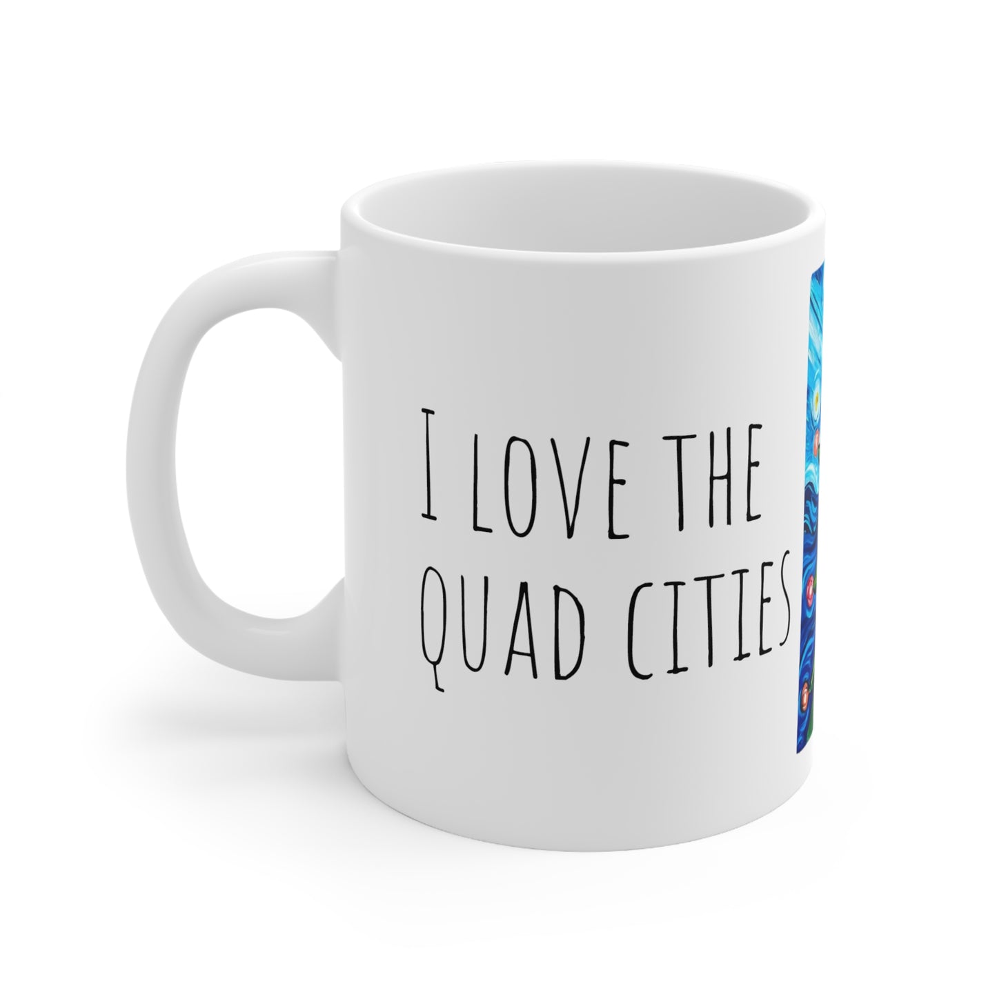 Quad City Starry Night Mug Coffee Lover Holiday Gift Van Gogh Inspired